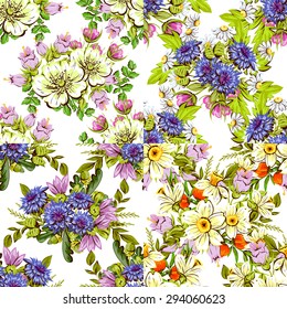 Abstract Elegance Seamless pattern with floral background