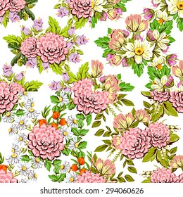 Abstract Elegance Seamless pattern with floral background