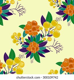 Abstract Elegance Seamless pattern with floral background. Vector pattern with flowers and plants. Floral decor. Original floral seamless background.