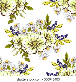 Abstract Elegance Seamless pattern with floral background