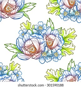 Abstract Elegance Seamless pattern with floral background