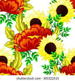 Abstract Elegance Seamless pattern with floral background