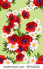 Abstract elegance seamless pattern with floral background