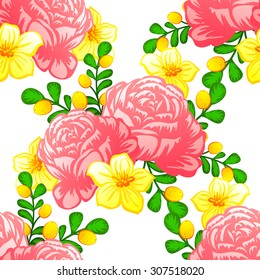 Abstract elegance seamless pattern with floral background