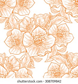 Abstract elegance seamless pattern with floral background
