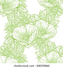 Abstract elegance seamless pattern with floral background