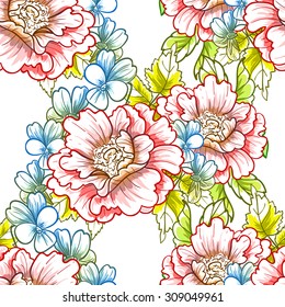 Abstract elegance seamless pattern with floral background
