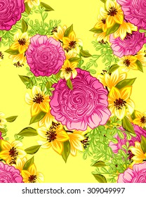 Abstract elegance seamless pattern with floral background