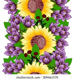 Abstract elegance seamless pattern with floral background