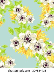 Abstract elegance seamless pattern with floral background