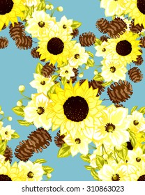 Abstract Elegance Seamless pattern with floral background