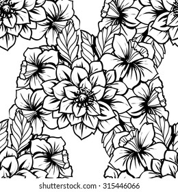 Abstract Elegance Seamless pattern with floral background