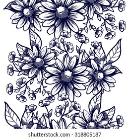 Abstract elegance seamless pattern with floral background