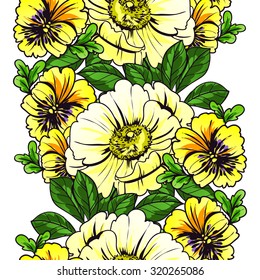 Abstract elegance seamless pattern with floral background