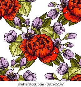 Abstract elegance seamless pattern with floral background