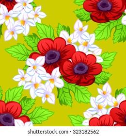 Abstract elegance seamless pattern with floral background