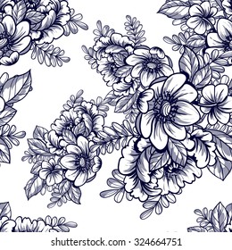Abstract elegance seamless pattern with floral background
