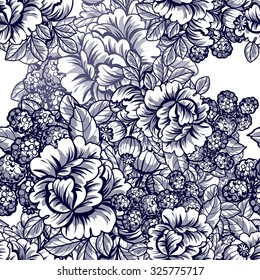 Abstract elegance seamless pattern with floral background
