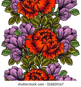 Abstract elegance seamless pattern with floral background