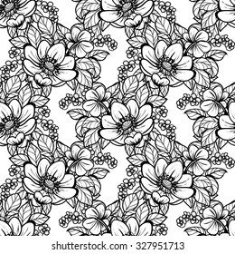 Abstract elegance seamless pattern with floral background