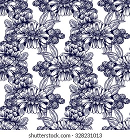 Abstract elegance seamless pattern with floral background