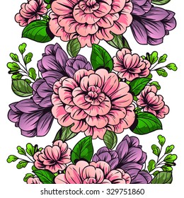 Abstract elegance seamless pattern with floral background