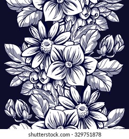 Abstract elegance seamless pattern with floral background