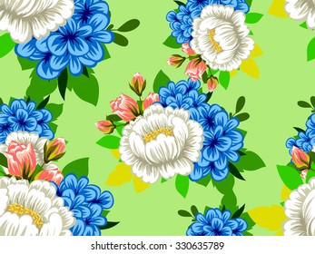Abstract elegance seamless pattern with floral background