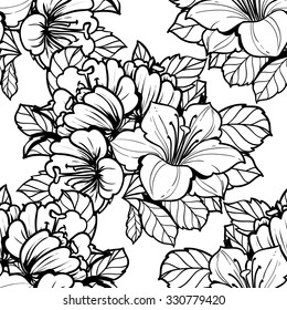 Abstract elegance seamless pattern with floral background