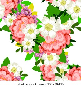 Abstract elegance seamless pattern with floral background