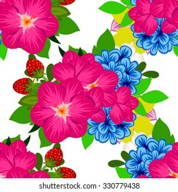 Abstract elegance seamless pattern with floral background
