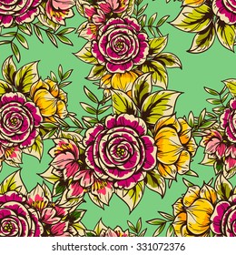 Abstract elegance seamless pattern with floral background
