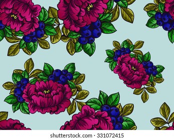 Abstract elegance seamless pattern with floral background