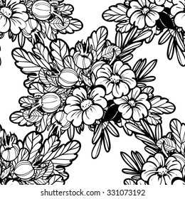 Abstract elegance seamless pattern with floral background