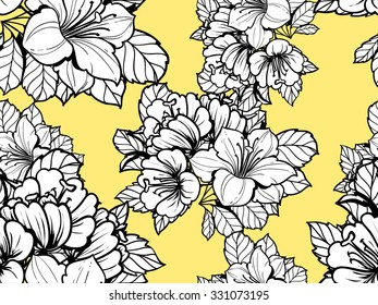 Abstract elegance seamless pattern with floral background