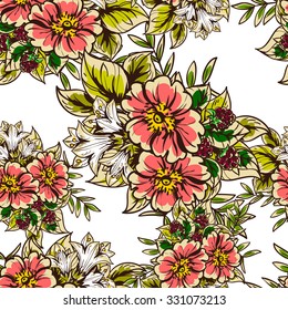 Abstract elegance seamless pattern with floral background