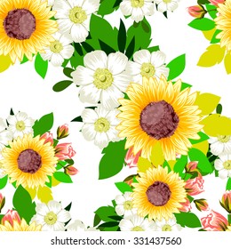 Abstract elegance seamless pattern with floral background