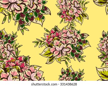 Abstract elegance seamless pattern with floral background