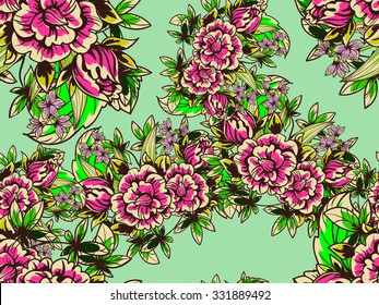 Abstract elegance seamless pattern with floral background