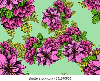 Abstract elegance seamless pattern with floral background
