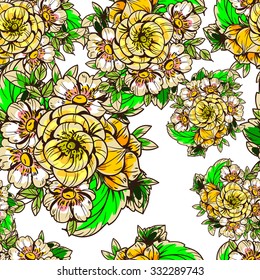 Abstract elegance seamless pattern with floral background
