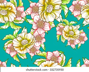 Abstract elegance seamless pattern with floral background