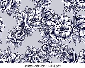Abstract elegance seamless pattern with floral background