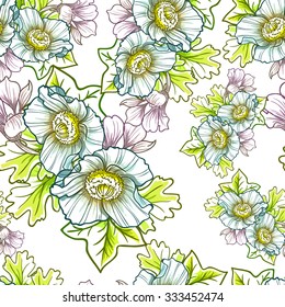 Abstract elegance seamless pattern with floral background