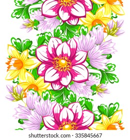 Abstract elegance seamless pattern with floral background