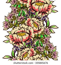 Abstract elegance seamless pattern with floral background