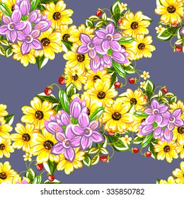Abstract elegance seamless pattern with floral background