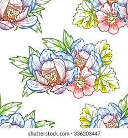 Abstract elegance seamless pattern with floral background
