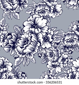 Abstract elegance seamless pattern with floral background