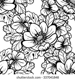 Abstract elegance seamless pattern with floral background